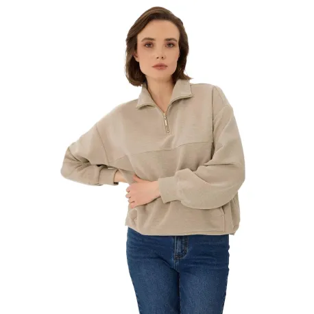 Dámska mikina VOLCANO B-MOXI-102-BEIGE