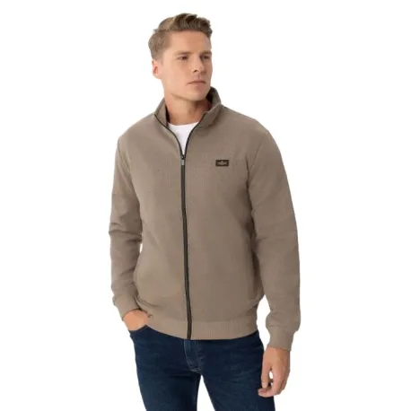 Pánska mikina so zipsom VOLCANO B-WILL-102-BEIGE