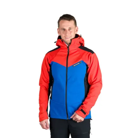 Pánska turistická softshellová bunda NORTHFINDER AURELIAN-171orangeblue