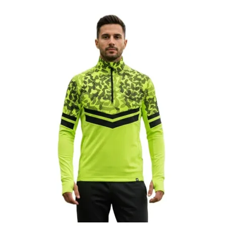 Pánska lyžiarska mikina s 1 2 zipsom NORTHFINDER BERTI-553limegreenblack