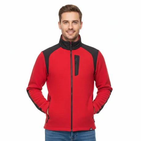 Pánska zateplená turistická mikina so zipsom NORTHFINDER SZYMON 361redblack