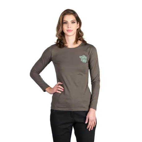 Dámske turistické tričko s dlhým rukávom NORTHFINDER HAILIE-300darkgreen