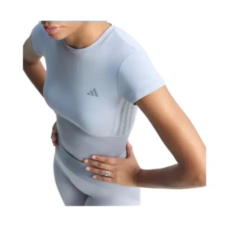 Dámske tréningové tričko s krátkym rukávom ADIDAS HYG SHN BABY T HALSIL GREY