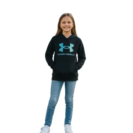 Dievčenská zateplená mikina s kapucňou UNDER ARMOUR UA Rival Flc Shimmer Hdy