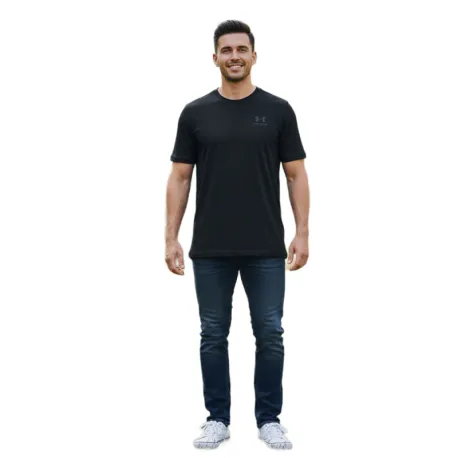 Pánske tréningové tričko s krátkym rukávom UNDER ARMOUR SPORTSTYLE LEFT CHEST SS-BLK