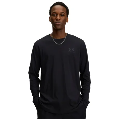 Pánske tričko s dlhým rukávom UNDER ARMOUR UA SPORTSTYLE LEFT CHEST LS-BLK