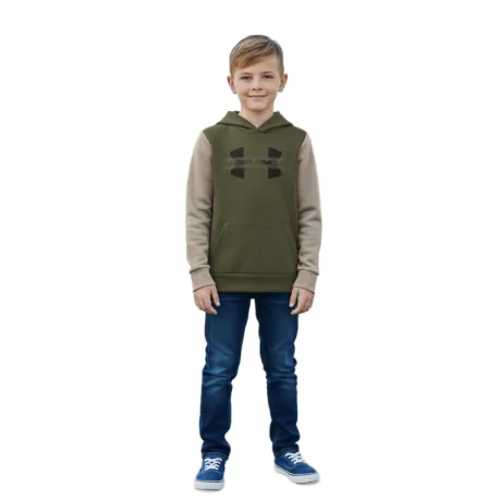 Chlapčenská zateplená mikina s kapucňou UNDER ARMOUR UA Rival Flc Cblck Grphc HD