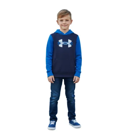 Chlapčenská zateplená mikina s kapucňou UNDER ARMOUR UA Rival Flc Cblck Grphc HD
