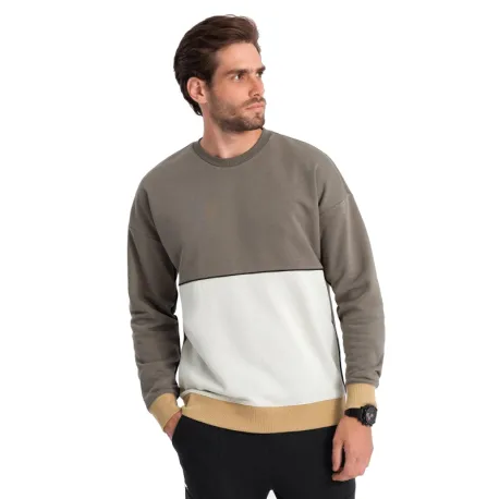 Pánska mikina OMBRE Sweatshirt B1673 V-7 dark brown