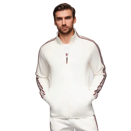 Pánska mikina so zipsom OMBRE Sweatshirt OM-SSZP-0224 V-2 white