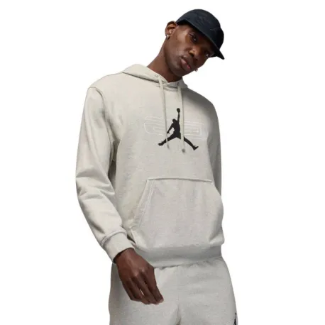 Pánska flisová mikina s kapucňou NIKE JORDAN SPRT CSVR GFX FLC PO 084 GREY HEATER