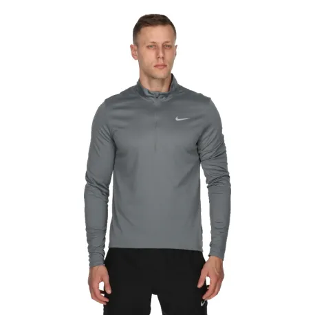 Pánska bežecká mikina s 1 2 zipsom NIKE M NK DF PACER TOP HZ SMOKE GREY REFLECTIVE SILV