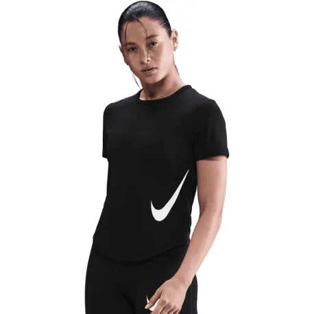 Dámske bežecké tričko s krátkym rukávom NIKE W NK TEMPO SWSH HBR DF SS TOP BLACK WHITE
