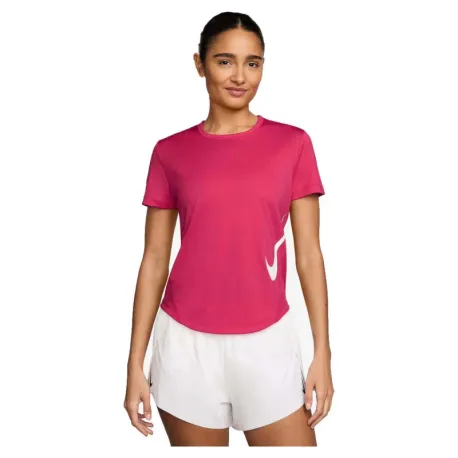 Dámske bežecké tričko s krátkym rukávom NIKE W NK TEMPO SWSH HBR DF SS TOP RUSH PINK WHITE