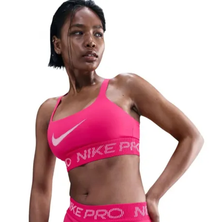 Dámska tréningová športová podprsenka NIKE PRO W NP LS BRA TT GRX RUSH PINK PINK FOAM WHITE