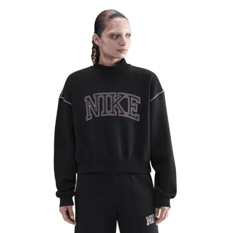 Dámska zateplená mikina NIKE W NSW PHNX FLC LOGO MOCK NECK BLACK