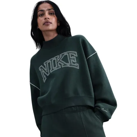 Dámska zateplená mikina NIKE W NSW PHNX FLC LOGO MOCK NECK SEAWEED