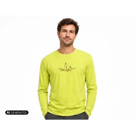 Pánske turistické tričko s dlhým rukávom EVERETT T-rate M yellow