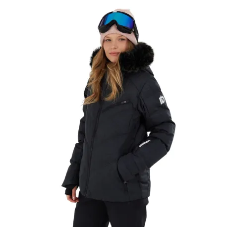 Dámska lyžiarska bunda FUNDANGO Elyra Fur Padded Jacket-905- black embossed