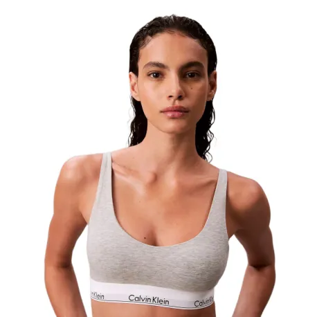 Dámska podprsenka CALVIN KLEIN Lightly Lined Bralette Icon Cotton Modal grey heather