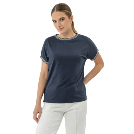 Dámske tričko s krátkym rukávom VOLCANO TM-EVENLY-NAVY