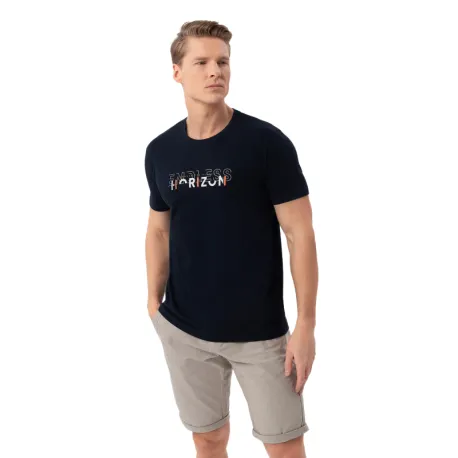Pánske tričko s krátkym rukávom VOLCANO T-RIZ-NAVY