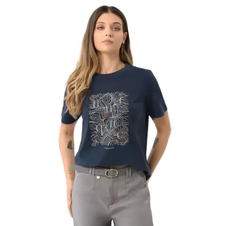 Dámske tričko s krátkym rukávom VOLCANO T-UNIQ-NAVY