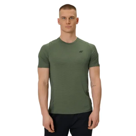 Pánske bežecké tričko s krátkym rukávom 4F TSHIRT FNK M1775-43S-KHAKI
