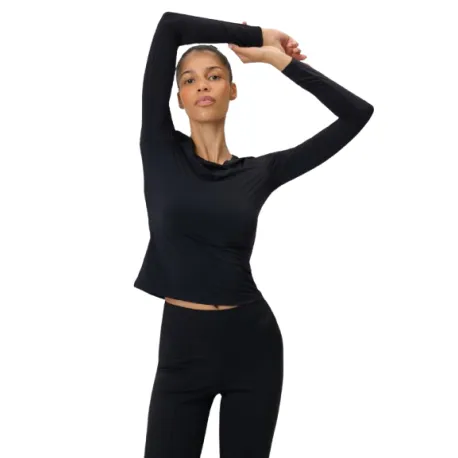 Dámske tréningové tričko s dlhým rukávom 4F LONGSLEEVE FNK F501-20S-DEEP BLACK