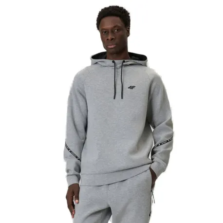 Pánska mikina s kapucňou 4F SWEATSHIRT M2238-27M-COLD LIGHT GREY MELANGE