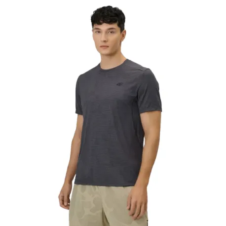 Pánske bežecké tričko s krátkym rukávom 4F TSHIRT FNK M1778-21A-BLACK ALLOVER