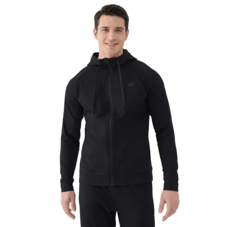 Pánska tréningová mikina so zipsom 4F SWEATSHIRT FNK M631-20S-DEEP BLACK