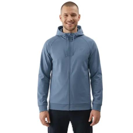 Pánska tréningová mikina so zipsom 4F SWEATSHIRT FNK M631-32M-DENIM MELANGE