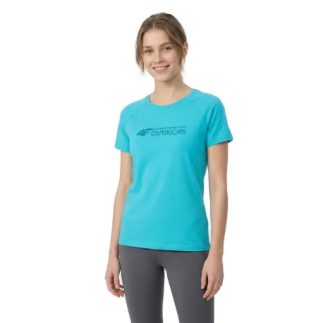 Dámske turistické tričko s krátkym rukávom 4F TSHIRT F2774-48S-AQUA