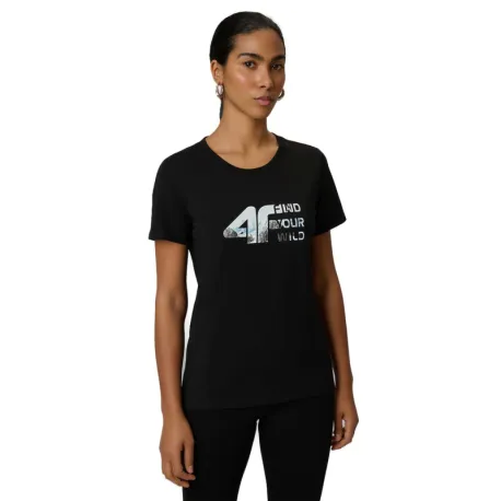 Dámske turistické tričko s krátkym rukávom 4F TSHIRT F2775-20S-DEEP BLACK