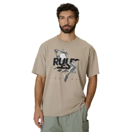 Pánske tričko s krátkym rukávom 4F TSHIRT M3333-83S-BEIGE