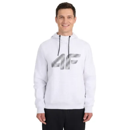 Pánska mikina s kapucňou 4F SWEATSHIRT M2548-27M-COLD LIGHT GREY MELANGE