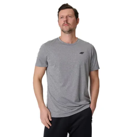 Pánske tréningové tričko s krátkym rukávom 4F TSHIRT FNK M2140-25M-GREY MELANGE