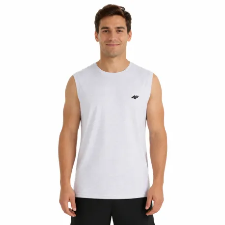 Pánske tričko bez rukávov 4F SLEEVELESS M306-10S-WHITE