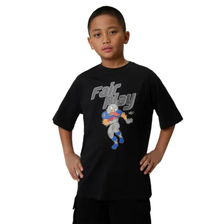Chlapčenské tričko s krátkym rukávom 4F JUNIOR TSHIRT M3012-20S-DEEP BLACK