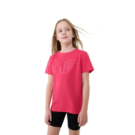 Dievčenské tričko s krátkym rukávom 4F JUNIOR TSHIRT F3004-53S-DARK PINK