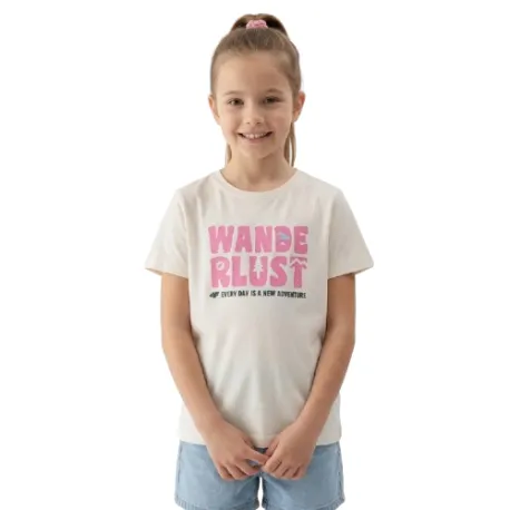 Dievčenské tričko s krátkym rukávom 4F JUNIOR TSHIRT F2884-11S-OFF WHITE