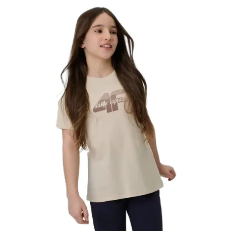 Dievčenské tričko s krátkym rukávom 4F JUNIOR TSHIRT F2885-83S-BEIGE