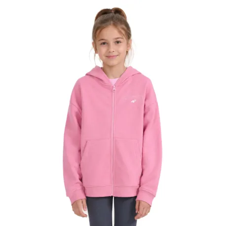 Dievčenská mikina so zipsom 4F JUNIOR SWEATSHIRT F2271-54S-PINK