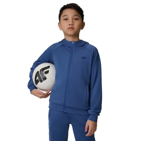 Chlapčenská tréningová mikina so zipsom 4F JUNIOR SWEATSHIRT FNK M690-31S-NAVY