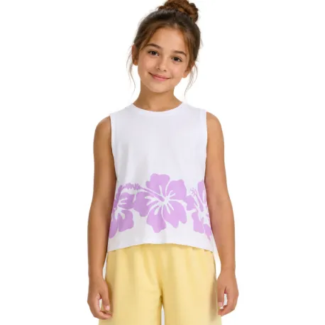 Dievčenské tričko bez rukávov 4F JUNIOR SLEEVELESS F263-10S-WHITE