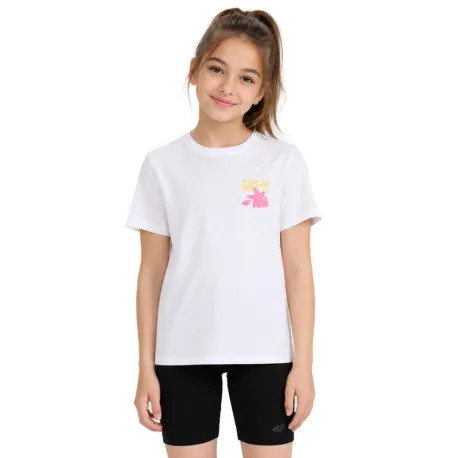 Dievčenské tričko s krátkym rukávom 4F JUNIOR TSHIRT F2939-10S-WHITE
