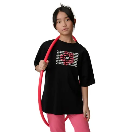 Dievčenské tričko s krátkym rukávom 4F JUNIOR TSHIRT F3302-20S-DEEP BLACK