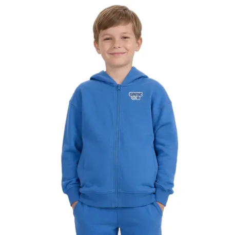 Chlapčenská mikina so zipsom 4F JUNIOR SWEATSHIRT M2326-32S-DENIM
