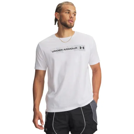 Pánske tričko s krátkym rukávom UNDER ARMOUR UA CAMO CHEST STRIPE SS-WHT